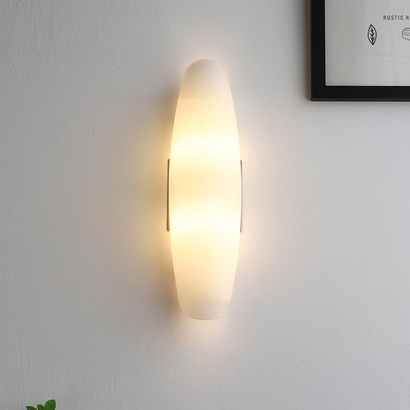 Contemporary Luxury White Curl Glass Iron 1-Light Wall Sconce Lamp For Living Room