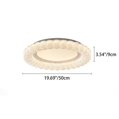 Traditional French Round Flower Hardware Acrylic LED Flush Mount Ceiling Light For Living Room