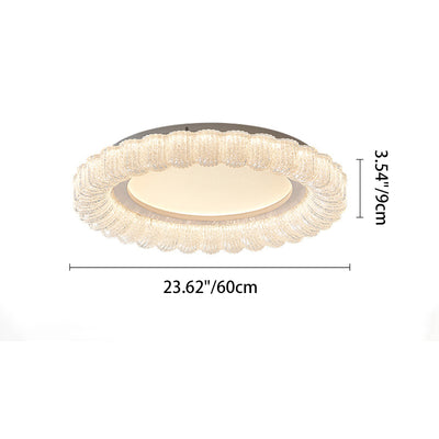 Traditional French Round Flower Hardware Acrylic LED Flush Mount Ceiling Light For Living Room