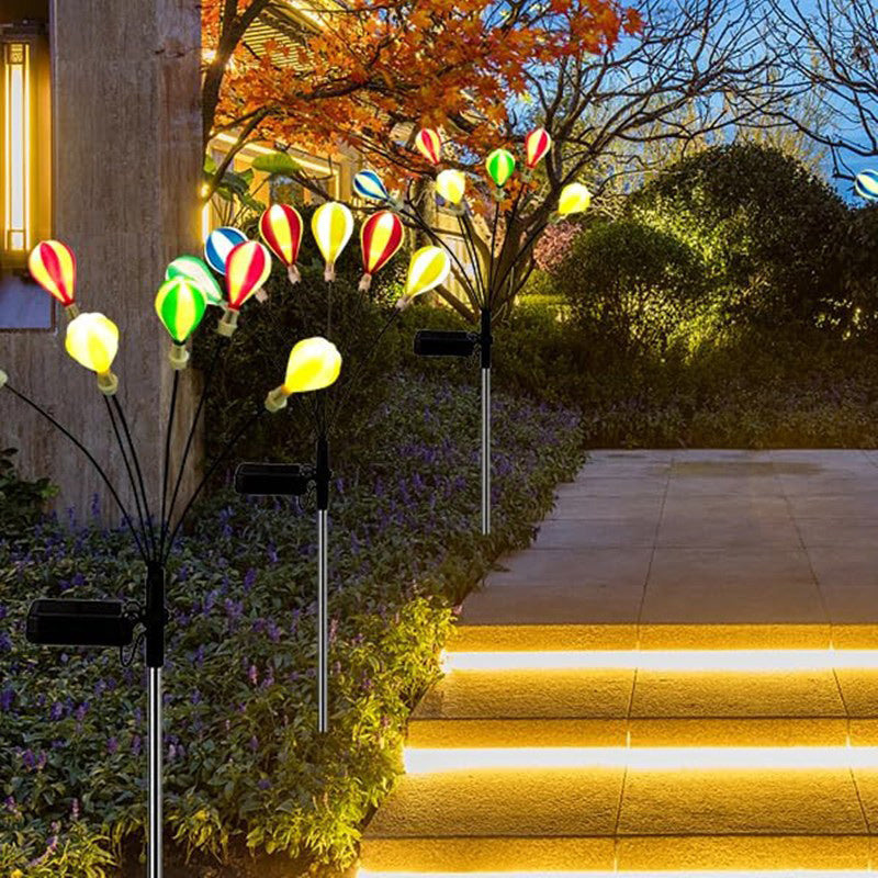 Contemporary Creative Solar Balloon Branch Iron Plastic LED Lawn Landscape Light For Garden