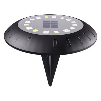 Modern Minimalist Solar Waterproof Round Disc Plastic Polysilicon LED Ground Plug Landscape Light For Garden