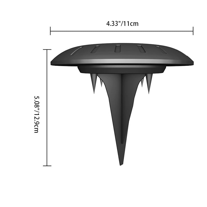 Modern Minimalist Solar Waterproof Round Disc Plastic Polysilicon LED Ground Plug Landscape Light For Garden