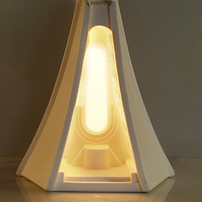 Contemporary Scandinavian Prism Tower Plaster LED Table Lamp For Bedroom