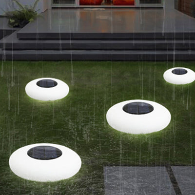 Modern Minimalist Solar Waterproof Round Oval PE ABS LED Outdoor Landscape Light Pool Light For Outdoor Patio