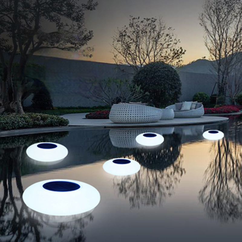 Modern Minimalist Solar Waterproof Round Oval PE ABS LED Outdoor Landscape Light Pool Light For Outdoor Patio