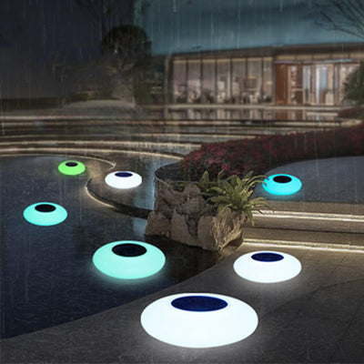 Modern Minimalist Solar Waterproof Round Oval PE ABS LED Outdoor Landscape Light Pool Light For Outdoor Patio