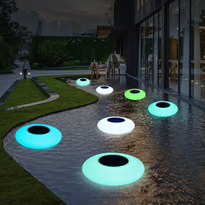 Modern Minimalist Solar Waterproof Round Oval PE ABS LED Outdoor Landscape Light Pool Light For Outdoor Patio