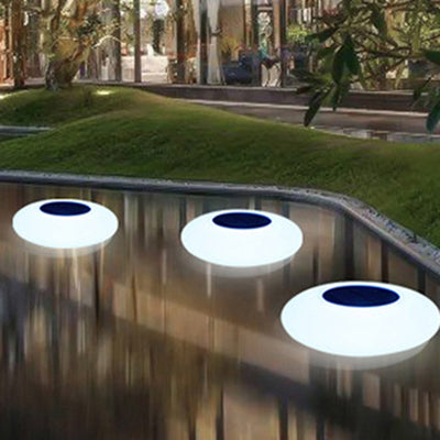 Modern Minimalist Solar Waterproof Round Oval PE ABS LED Outdoor Landscape Light Pool Light For Outdoor Patio