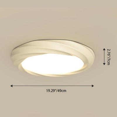 Modern Minimalist Round Stripe Thread Flower Irregular Iron Resin LED Flush Mount Ceiling Light For Living Room