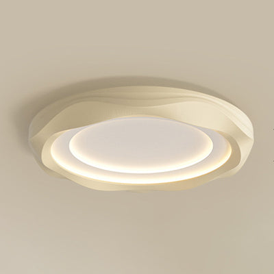 Modern Minimalist Round Stripe Thread Flower Irregular Iron Resin LED Flush Mount Ceiling Light For Living Room