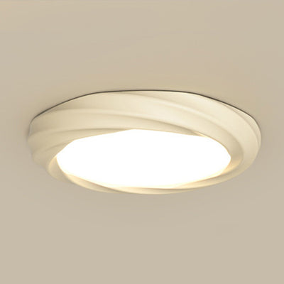 Modern Minimalist Round Stripe Thread Flower Irregular Iron Resin LED Flush Mount Ceiling Light For Living Room