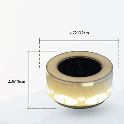 Modern Minimalist Solar Waterproof Round Cylinder Hollow Pattern Plastic LED Lawn Landscape Light For Garden