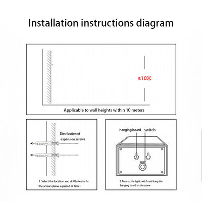 Modern Minimalist Solar Waterproof Trapezoidal Rectangle ABS LED Outdoor Wall Sconce Lamp For Garden