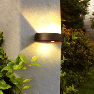 Modern Minimalist Solar Waterproof Round Rectangle ABS PVC LED Outdoor Wall Sconce Lamp For Garden