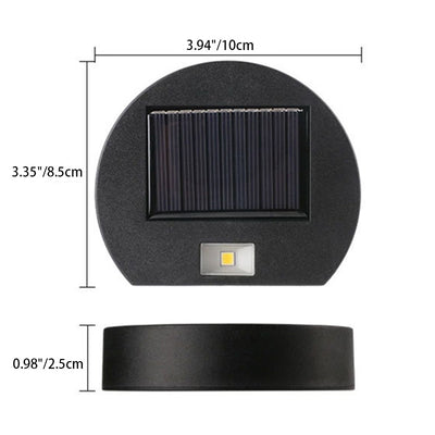 Modern Minimalist Solar Waterproof Round Rectangle ABS PVC LED Outdoor Wall Sconce Lamp For Garden