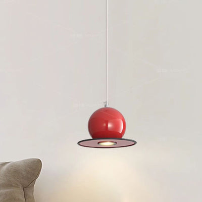 Zeitgenössische skandinavische Orb Disc Iron LED Pendelleuchte für Schlafzimmer 