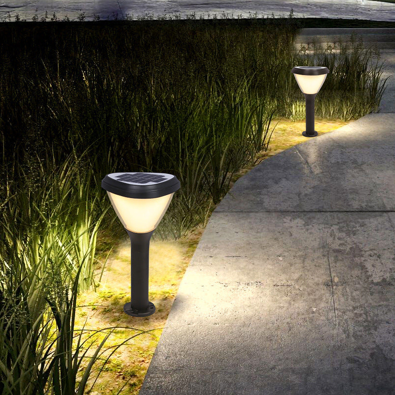 Modern Minimalist Solar Waterproof Cylinder Heart Aluminum PVC LED Ground Plug Lawn Landscape Lamp For Garden