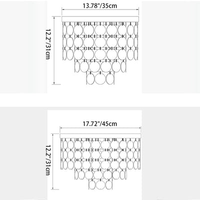 Zeitgenössische skandinavische runde mehrschichtige Eisenschale 3/4 Licht Halbbündige Deckenleuchte für Wohnzimmer 