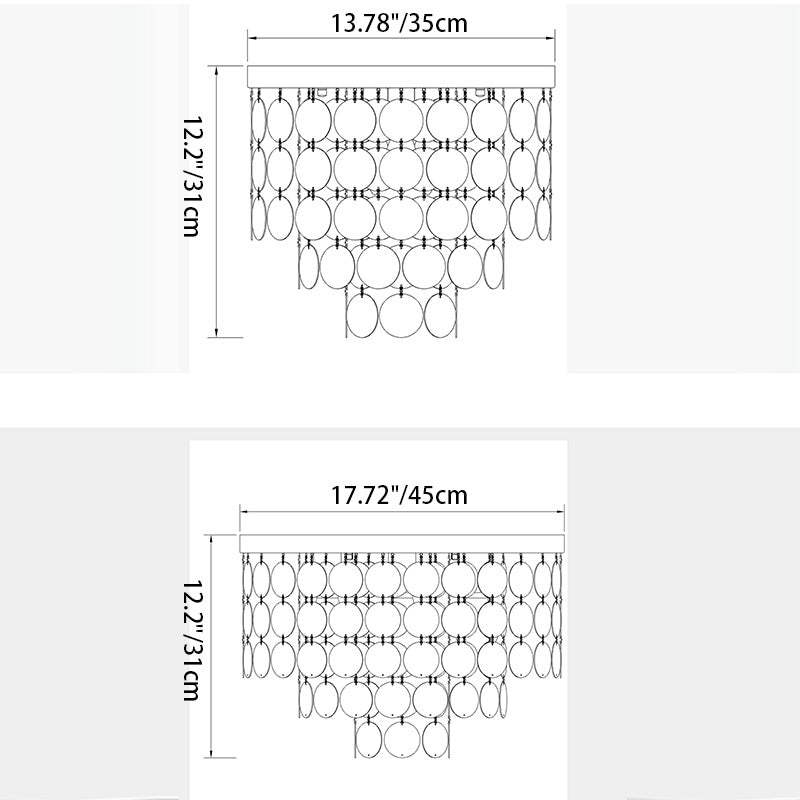 Zeitgenössische skandinavische runde mehrschichtige Eisenschale 3/4 Licht Halbbündige Deckenleuchte für Wohnzimmer 