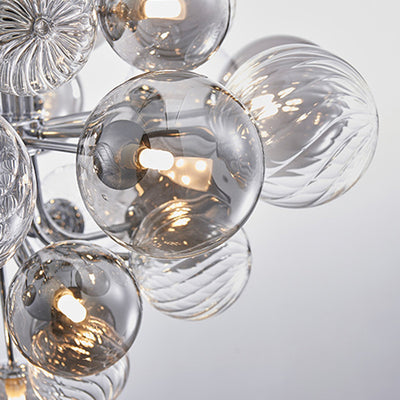 Contemporary Creative Branch Spherical Bubble Cylinder Iron Glass 8/18 Light Chandelier For Living Room