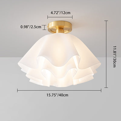 Zeitgenössische skandinavische mehrschichtige Deckenleuchte aus Kupferacryl mit 1 Licht und halbbündiger Montage für das Wohnzimmer 