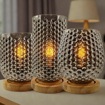 Contemporary Scandinavian Cylinder Oval Honeycomb Iron Glass 1-Light Pendant Light For Bedroom