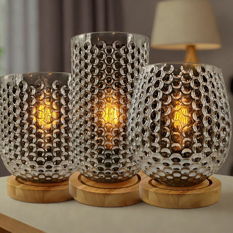 Contemporary Scandinavian Cylinder Oval Honeycomb Iron Glass 1-Light Pendant Light For Bedroom