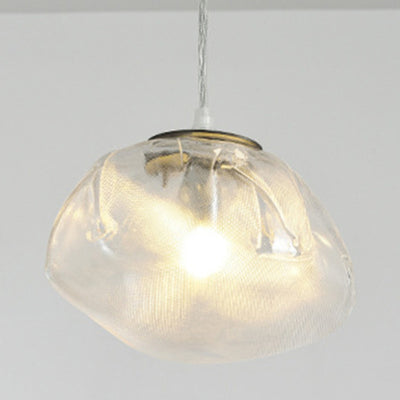 Contemporary Scandinavian Clouds Irregular Iron Glass 1-Light Pendant Light For Living Room