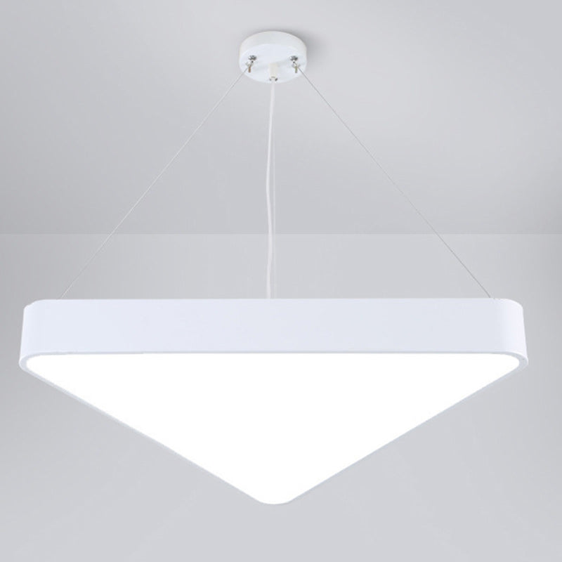 Moderne minimalistische Dreieck hohle Eisen Acryl LED Pendelleuchte für Wohnzimmer 