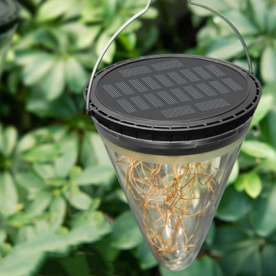 Modern Minimalist Solar Waterproof Cone Filigree PC ABS LED Pendant Light For Garden