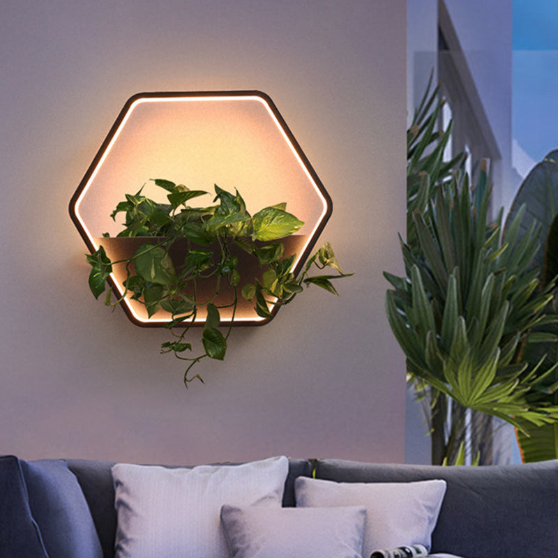 Contemporary Scandinavian Waterproof Round Hexagonal Semicircular Trapezoidal Stainless Steel Aluminum LED Outdoor Wall Sconce Lamp For Garden