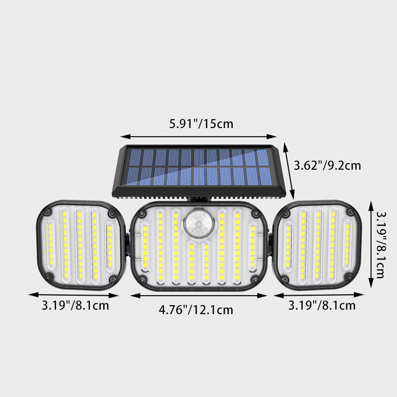 Modern Minimalist Solar Waterproof Rectangle Square Round Bezel ABS Plastic LED Outdoor Wall Sconce Lamp For Garden