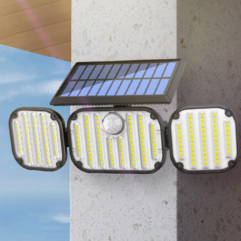 Modern Minimalist Solar Waterproof Rectangle Square Round Bezel ABS Plastic LED Outdoor Wall Sconce Lamp For Garden