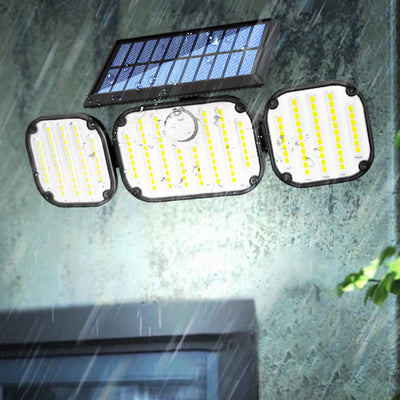 Modern Minimalist Solar Waterproof Rectangle Square Round Bezel ABS Plastic LED Outdoor Wall Sconce Lamp For Garden