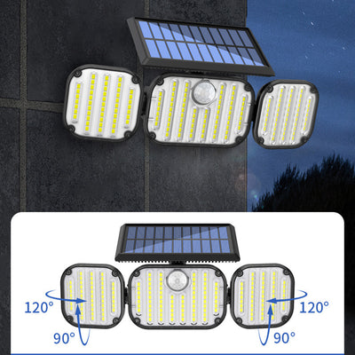 Modern Minimalist Solar Waterproof Rectangle Square Round Bezel ABS Plastic LED Outdoor Wall Sconce Lamp For Garden