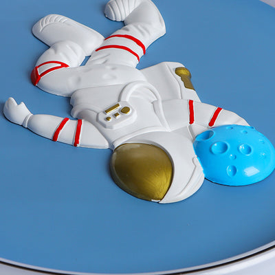 Zeitgenössische kreative Cartoon Kinder Astronaut Engel Runde Aluminium Hardware Silikon Unterputz Deckenleuchte Kind Licht für Schlafzimmer 