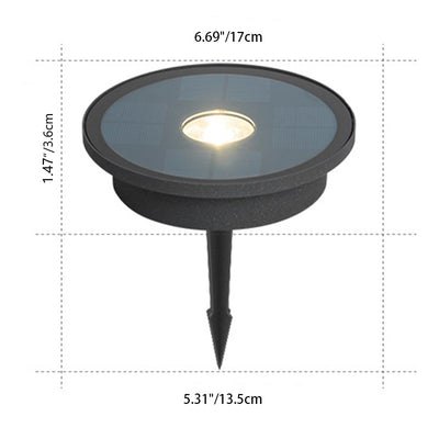 Modern Minimalist Solar Waterproof Cylinder Disc Aluminum Glass Stainless Steel LED Outdoor Ground Plug Landscape Light For Garden