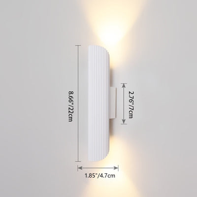 Contemporary Scandinavian Cylinder Striped Rectangle Base Iron Aluminum Acrylic LED Wall Sconce Lamp For Bedroom