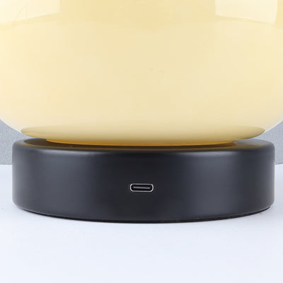 Moderne minimalistische Creme Birne Disc Basis Hardware Glas LED Tischlampe für Schlafzimmer 