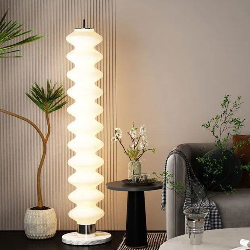 Contemporary Scandinavian Gourd Multilayer Iron Marble Acrylic Shade LED Standing Floor Lamp For Living Room