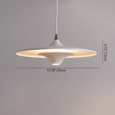 Contemporary Scandinavian Flying Saucer Round Iron Acrylic LED Pendant Light For Bedroom