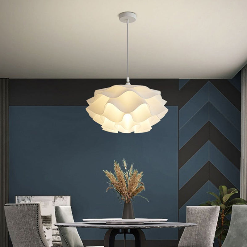 Contemporary Scandinavian Wave Multi-Tier Hardware Acrylic 1-Light Pendant Light For Living Room