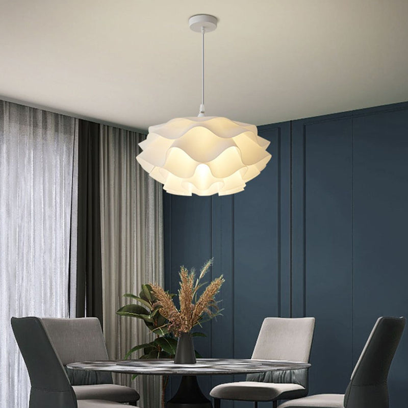 Contemporary Scandinavian Wave Multi-Tier Hardware Acrylic 1-Light Pendant Light For Living Room