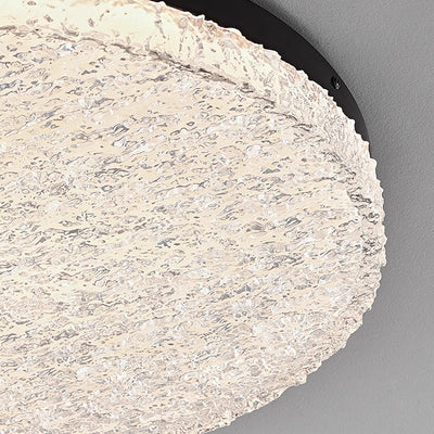 Modern Minimalist Round Textured Aluminum Resin LED Flush Mount Ceiling Light For Bedroom