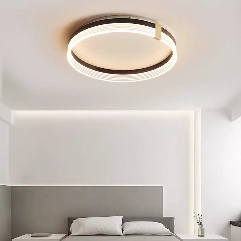 Contemporary Scandinavian Round Circle Rectangle Iron Acrylic LED Flush Mount Ceiling Light For Bedroom