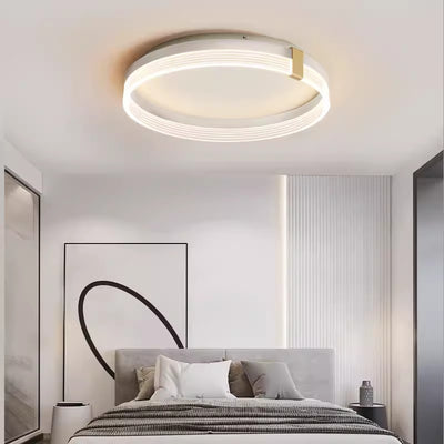 Contemporary Scandinavian Round Circle Rectangle Iron Acrylic LED Flush Mount Ceiling Light For Bedroom