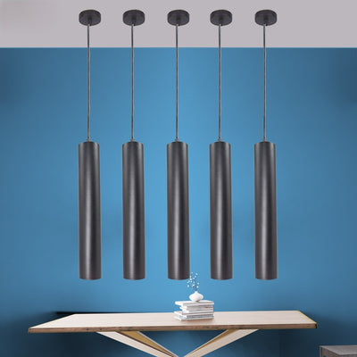 Moderne minimalistische Zylinder lange Röhre Druckguss Aluminium Acryl LED Pendelleuchte für Wohnzimmer 