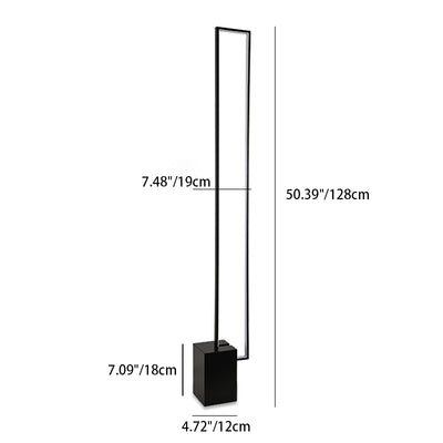 Zeitgenössische skandinavische rechteckige lange quadratische Basis Eisen Silikon Aluminium LED Stehlampe für Wohnzimmer 