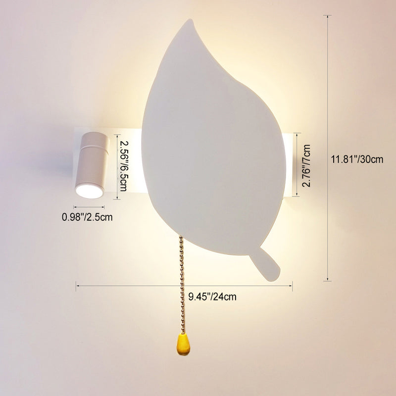 Contemporary Scandinavian Round Leaf Disc Iron Aluminum Acrylic LED Wall Sconce Lamp For Bedroom