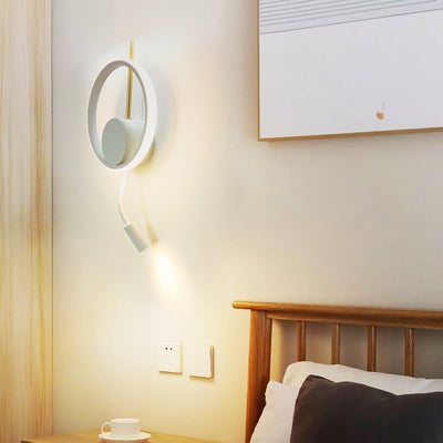 Contemporary Scandinavian Round Leaf Disc Iron Aluminum Acrylic LED Wall Sconce Lamp For Bedroom